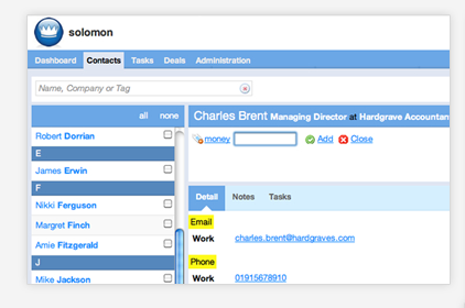 Solomon, a web-based CRM