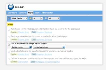 Solomon, a web-based CRM